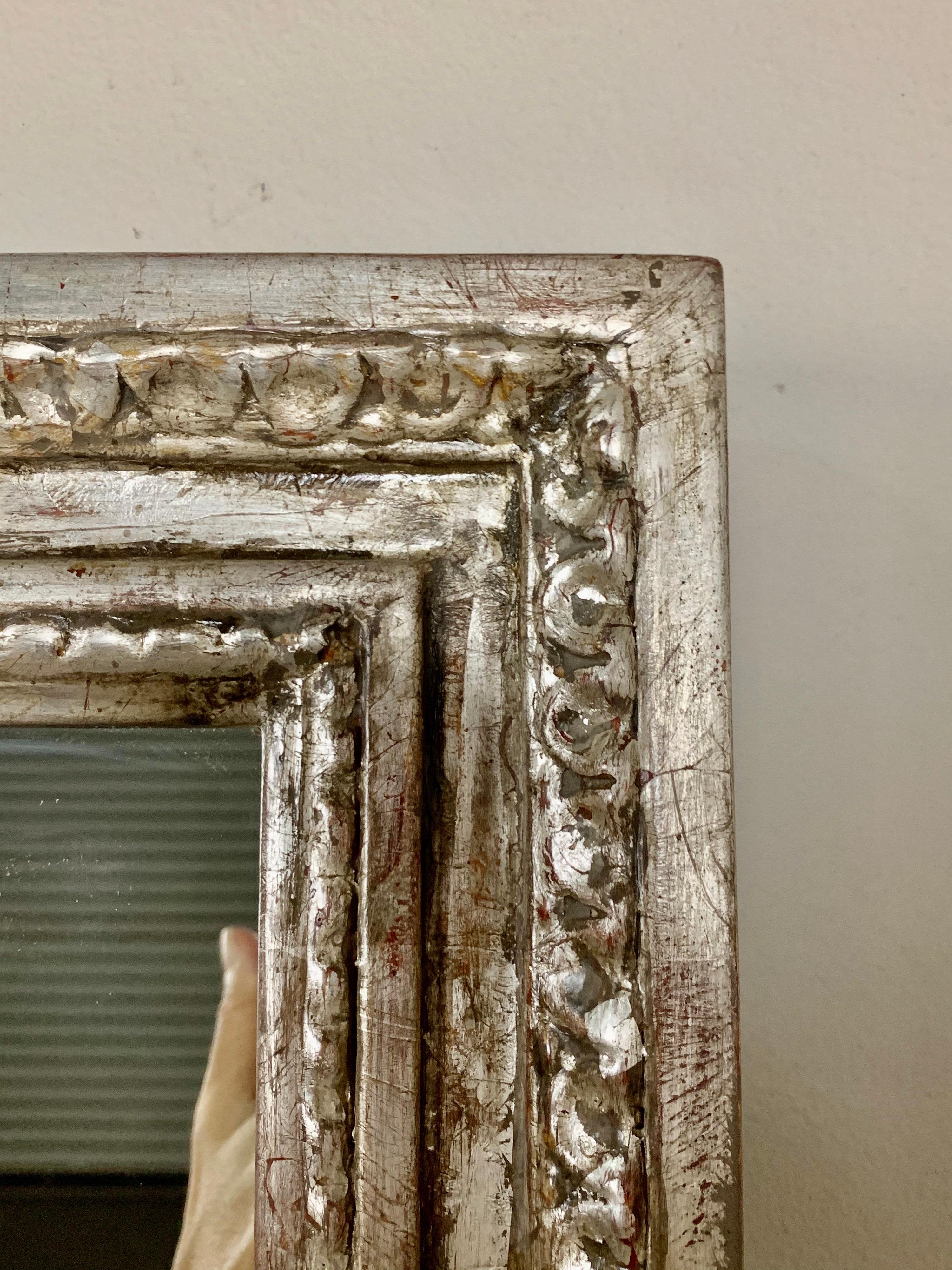 American Pair of Silvered Hand Carved Mirrors by MLA