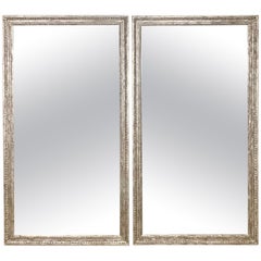 Custom Hand-Applied Silver Leaf Architectural Mirror by Miamar Home