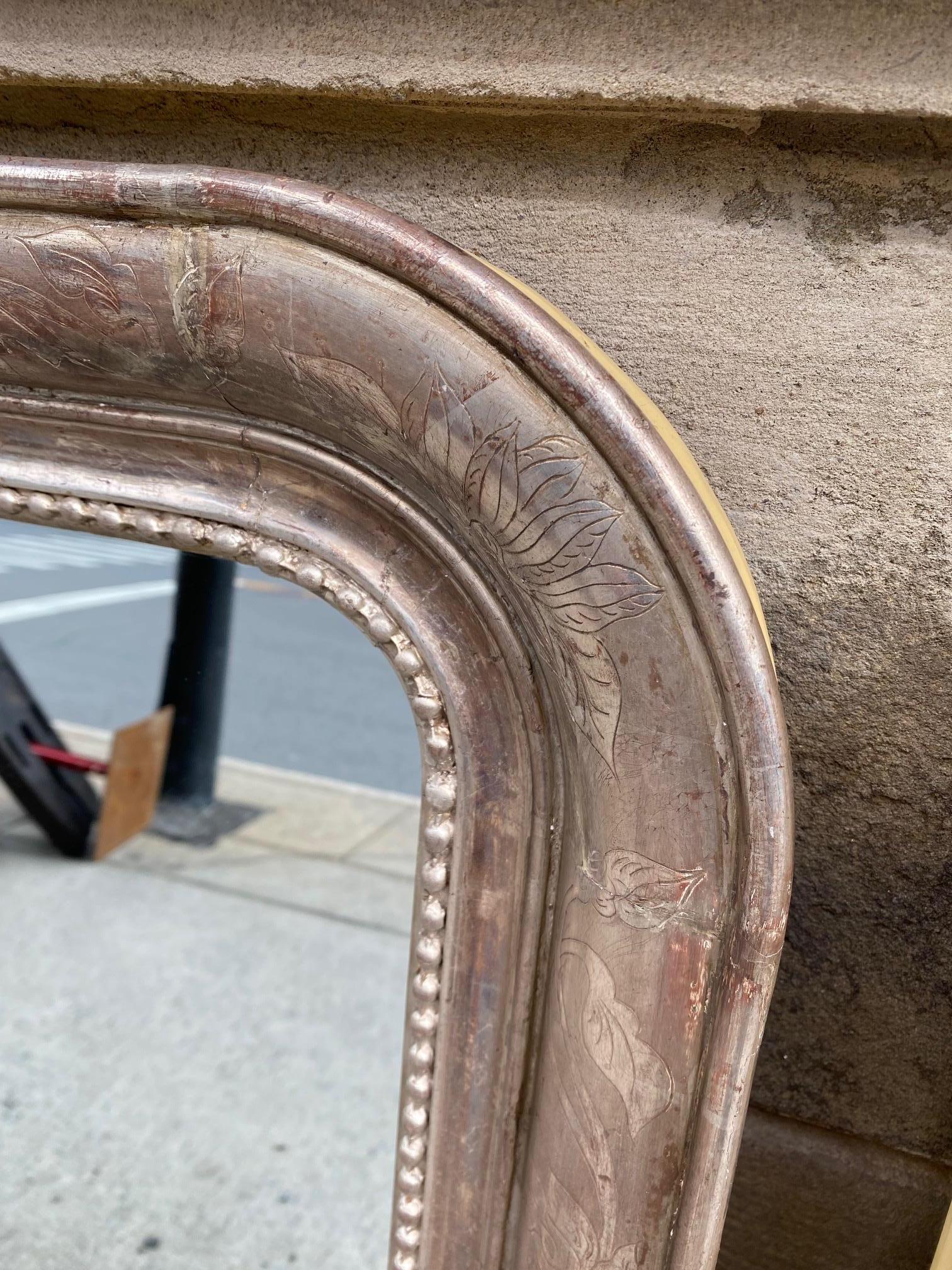 Pair of Silvered Leaf Louis Philippe Style Mirrors For Sale 5