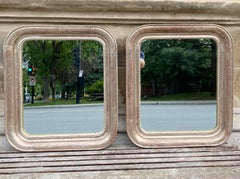 Pair of Silvered Leaf Louis Philippe Style Mirrors