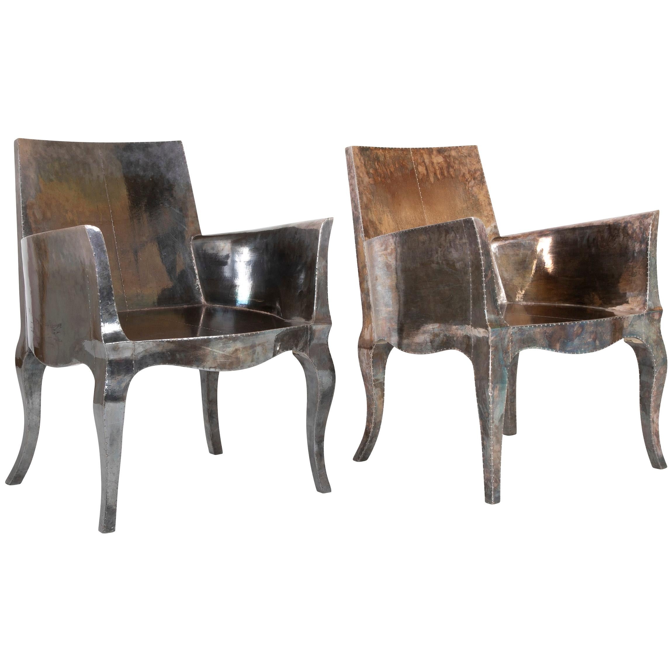 Pair of Silvered "Louise" Chairs by Paul Mathieu For Sale