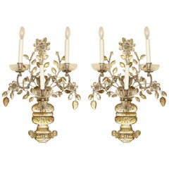 A Pair of 1920's Maison Bagues Three-Light Sconces