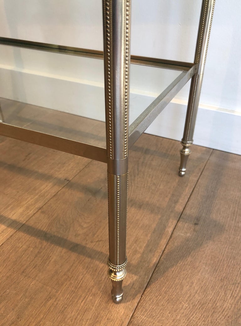 Pair of Silvered Side Tables in the Style of Maison Jansen For Sale 5