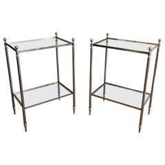 Pair of Silvered Side Tables in the Style of Maison Jansen