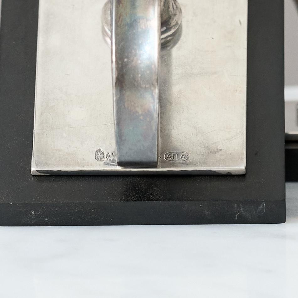 Pair of Silverplate Art Deco Candlesticks by Carl M. Cohr, ATLA, Denmark, 1920s. For Sale 4