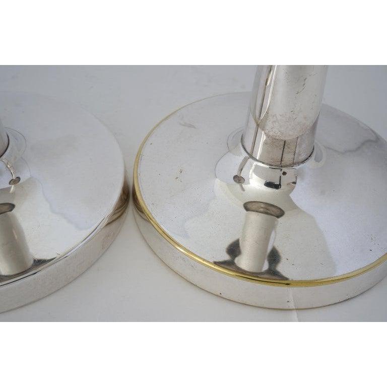 Pair of Silverplate Candlesticks by Tommi Parzinger for Mueck-Cary For Sale 4