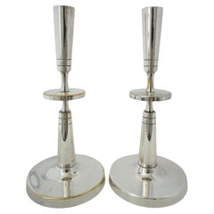 Vintage Pair of Silverplate Candlesticks by Tommi Parzinger for Mueck-Cary