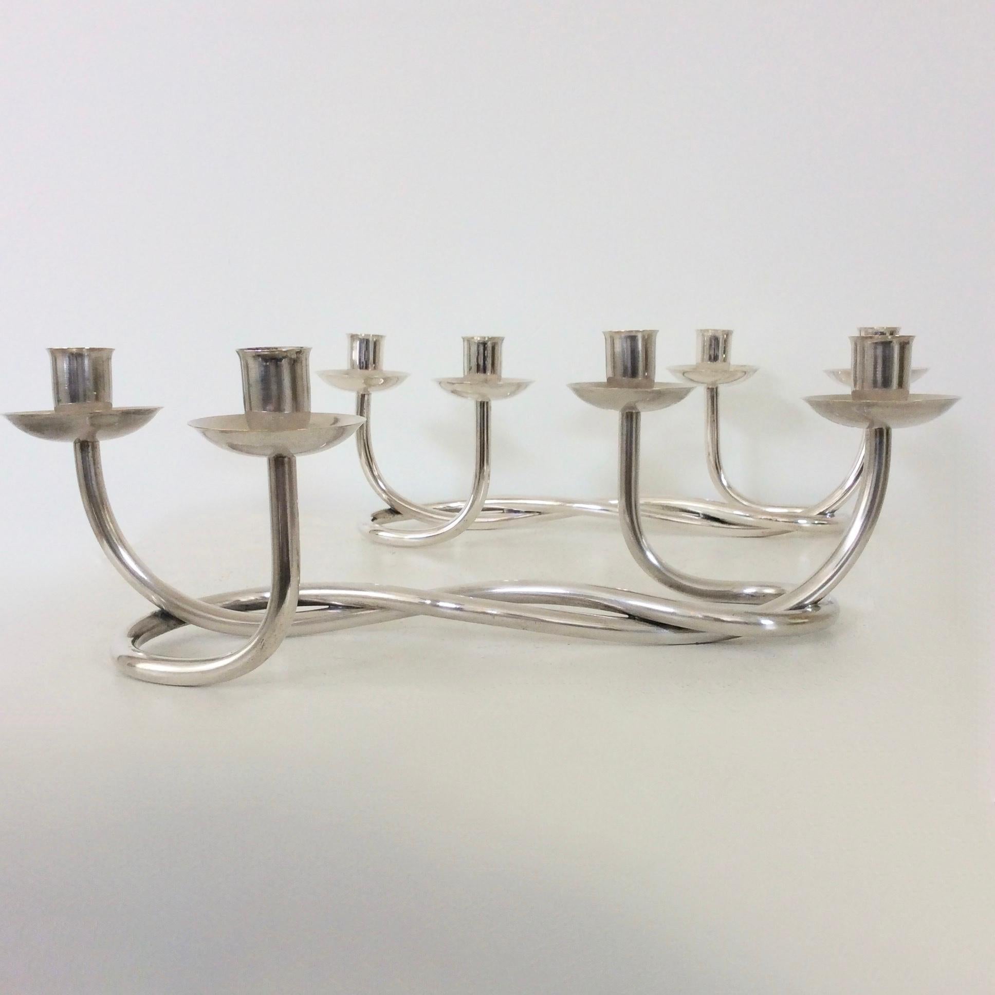 Pair of Silverplated Candleholders, circa 1960, Italy 3