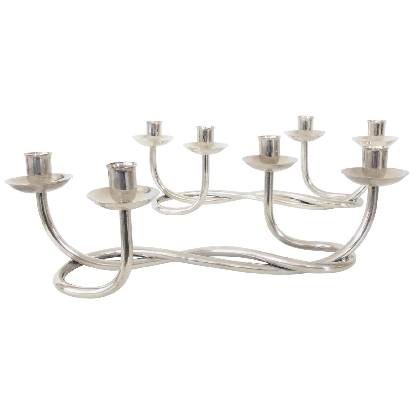 Pair of Silverplated Candleholders, circa 1960, Italy