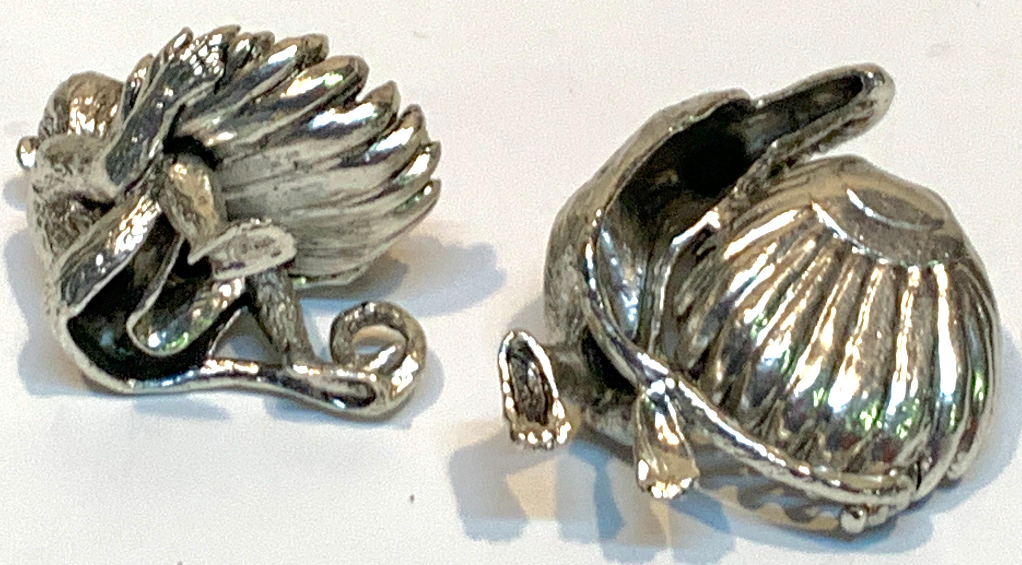 Pair of Silver Plated Reclining Monkey Salts or Nut Dishes For Sale 2