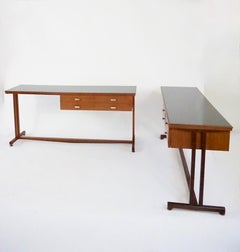 pair of Silvio Cavatorta large consolle tables, dressing tables, 1950