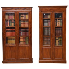 Pair of Similar 19th Century Alcove Bookcases in Mahogany