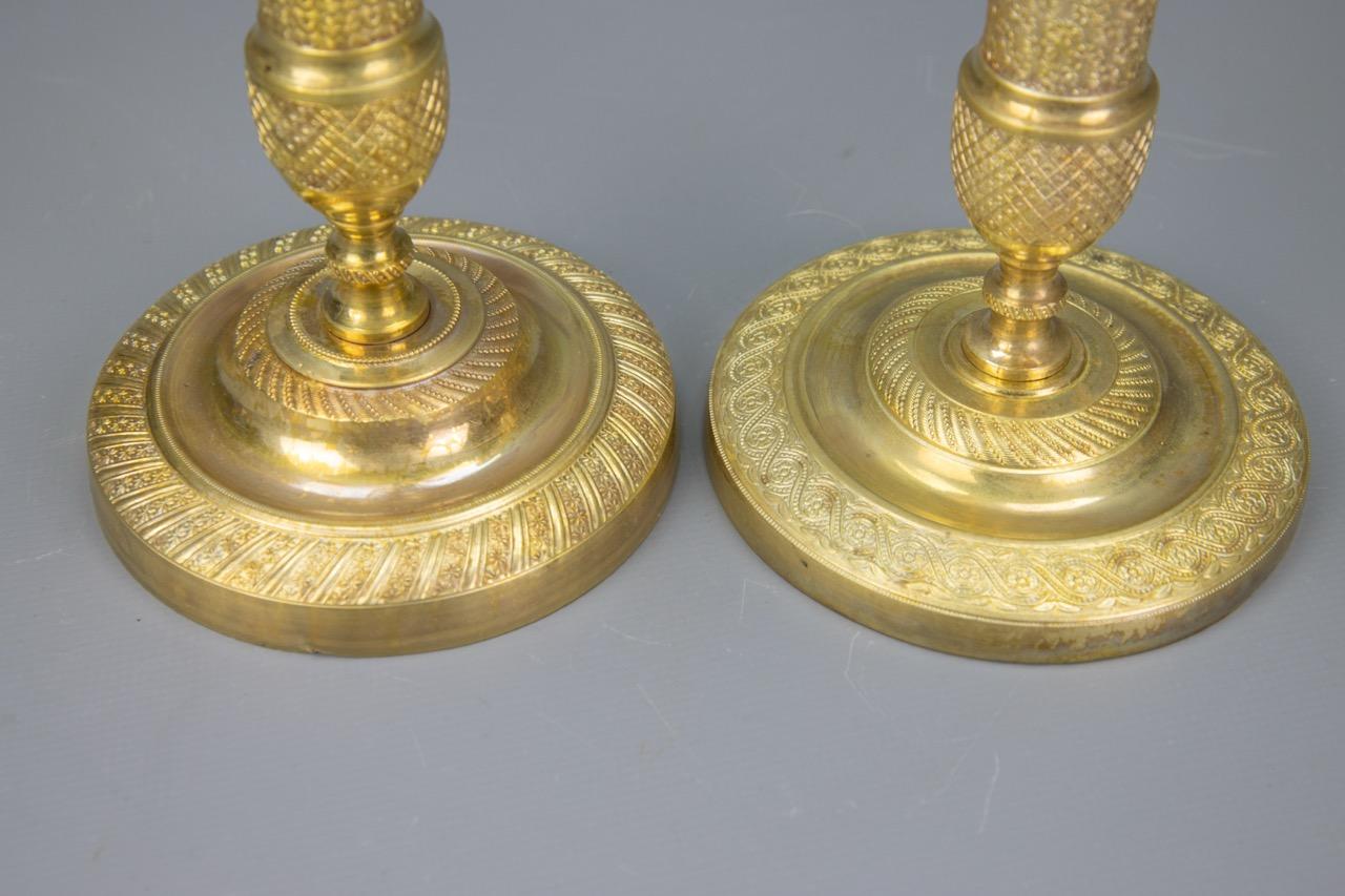 Pair of Similar French Louis XVI Style Brass Candlesticks, 1920s For Sale 7