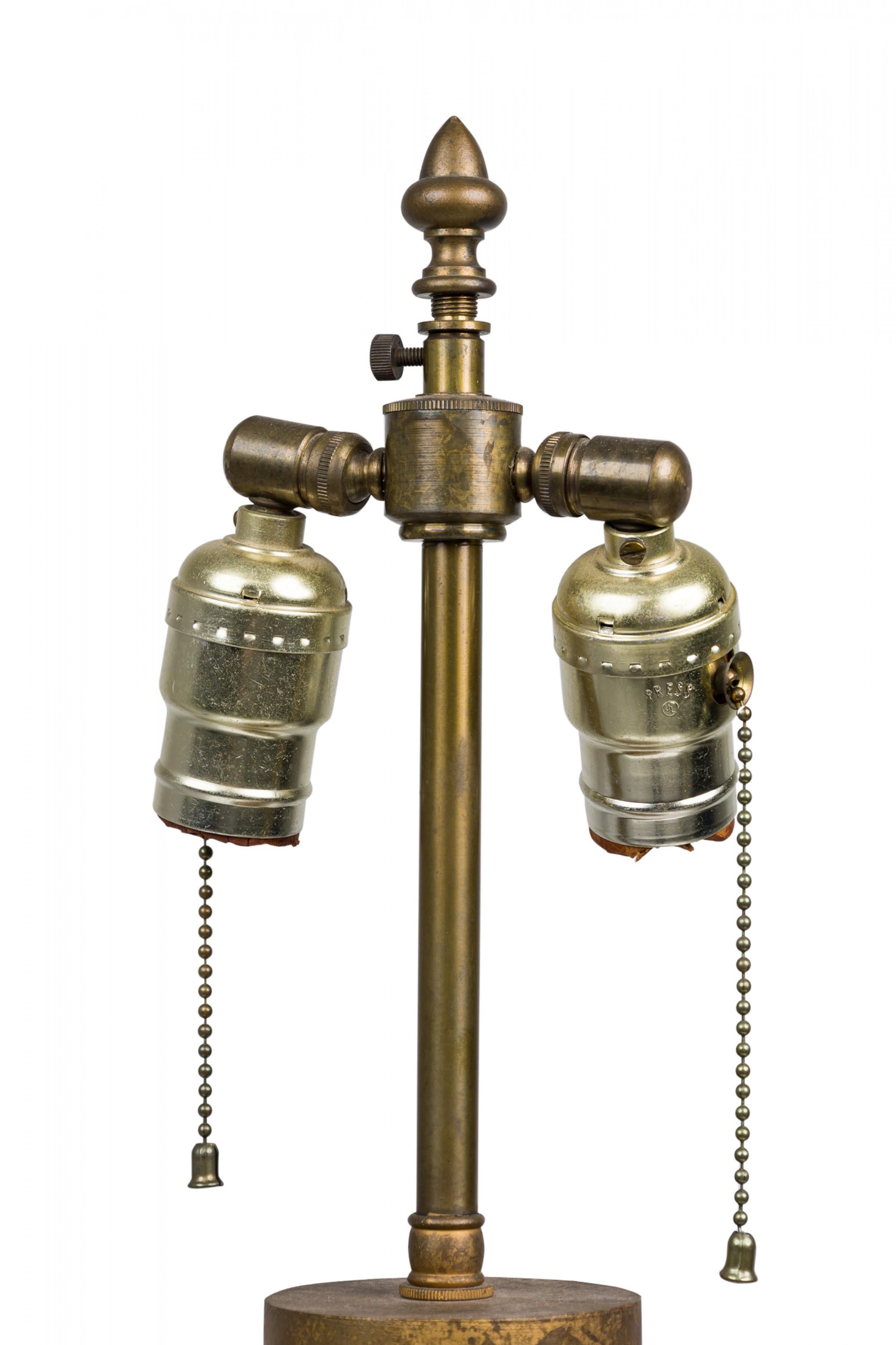 Paar amerikanische Harvey Probber-Trommel-Tischlampen aus vergoldetem Metall, marokkanisch im Angebot 13