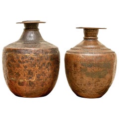 Pair of Similar Southeast Asian 18th Century Copper Urns