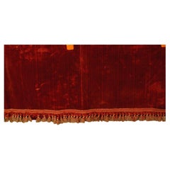 Antique Pair of Similiar Maroon Velvet Fringe Valances
