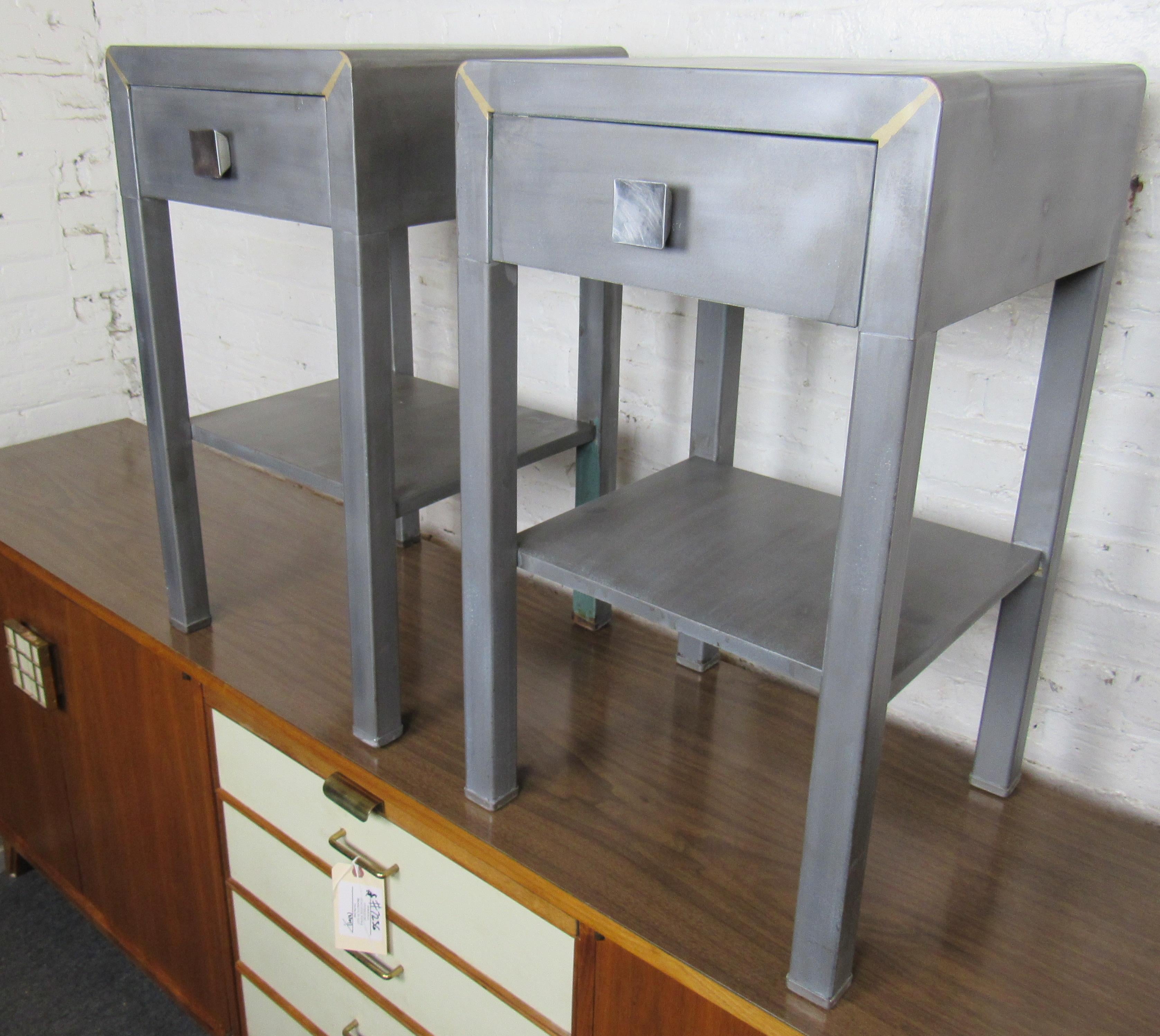 North American Pair of Simmons Industrial Night Stands