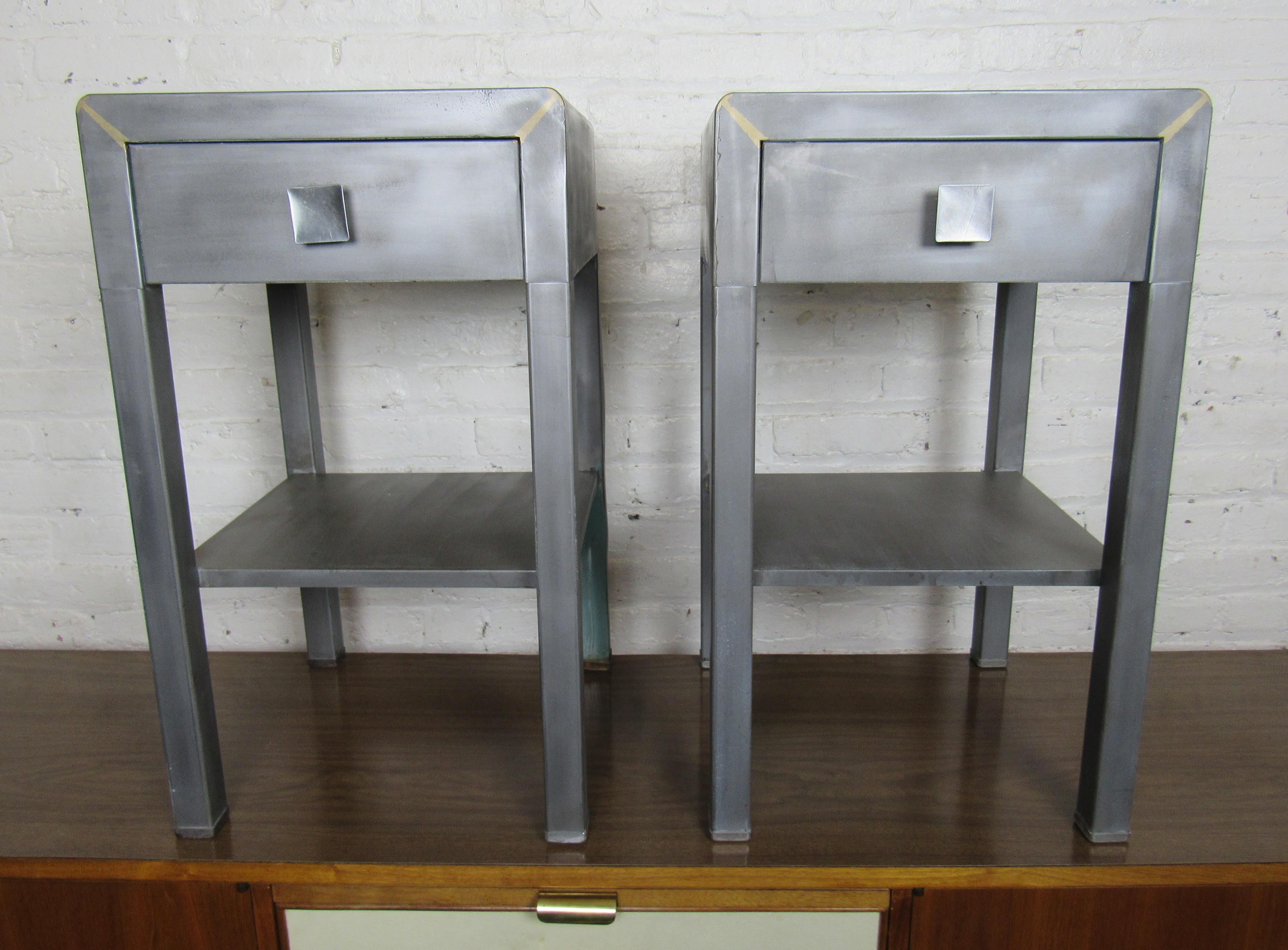Pair of Simmons Industrial Night Stands In Good Condition In Brooklyn, NY
