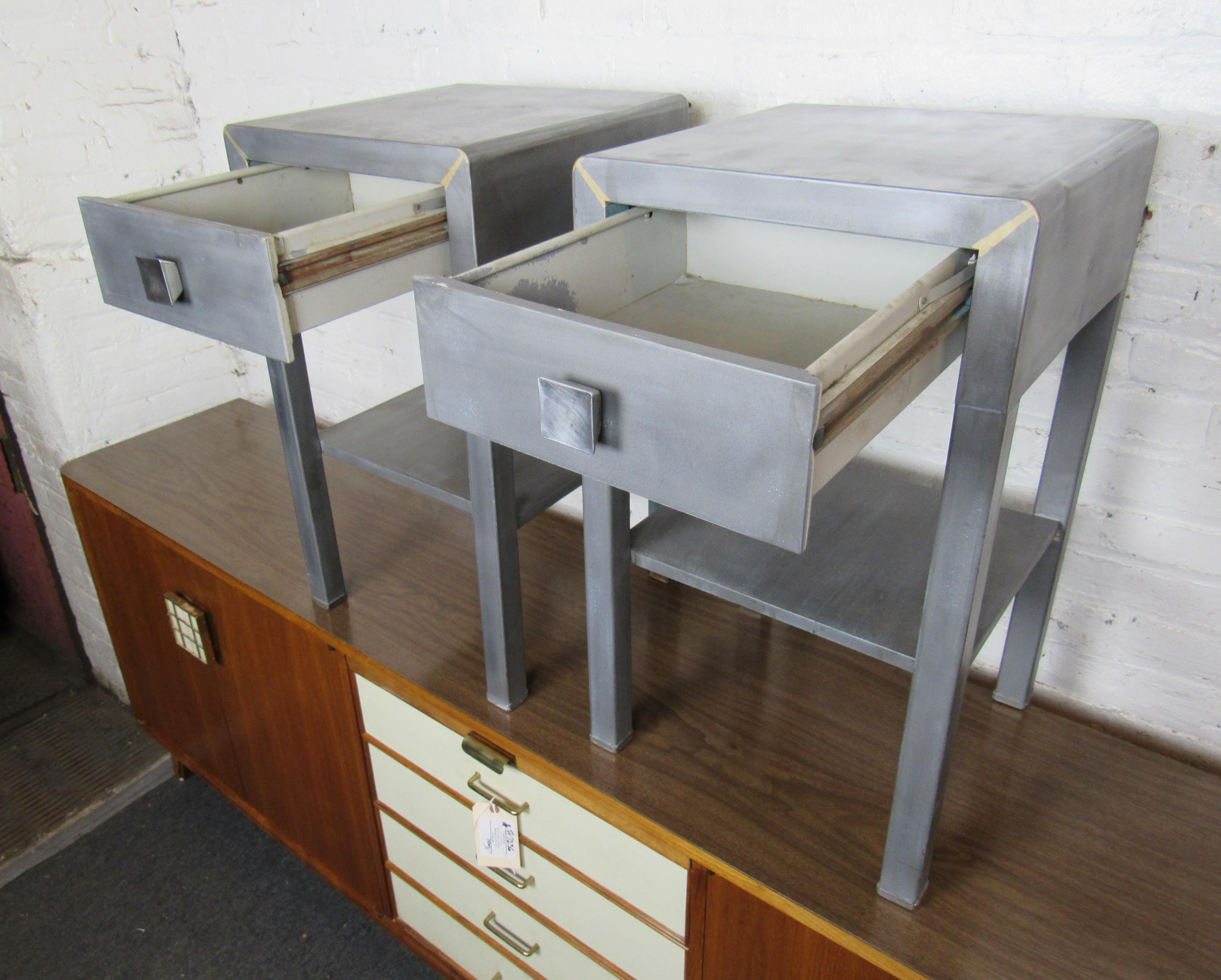 20th Century Pair of Simmons Industrial Night Stands