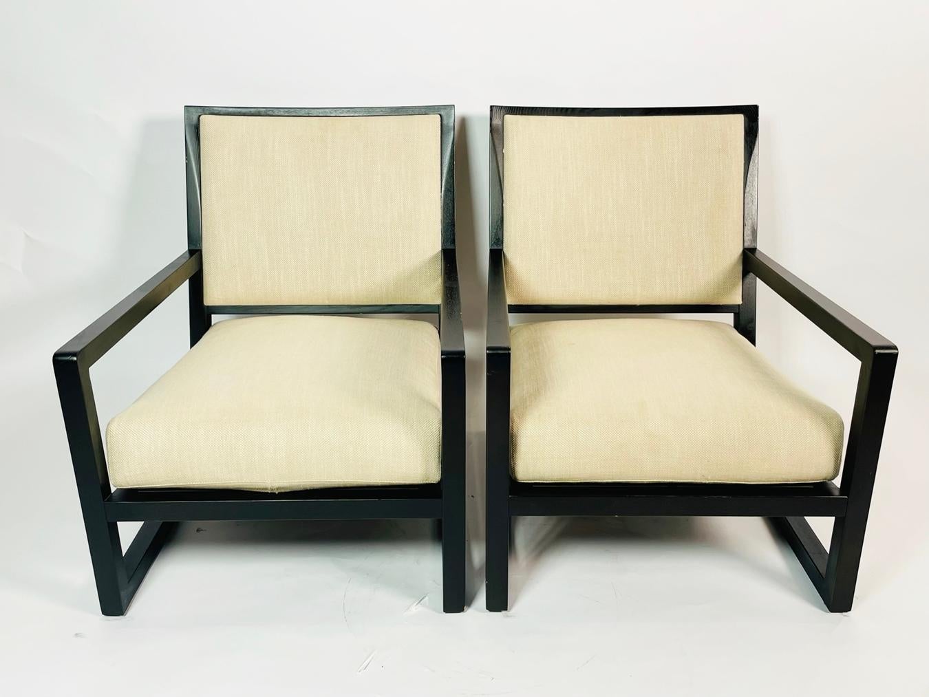 Modern Pair of Simon Lounge Chairs by Camerich For Sale
