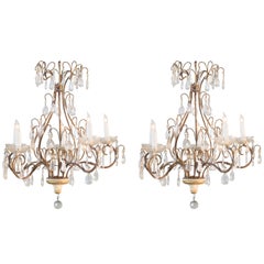Pair of Simple Antique Chandeliers, circa 1880