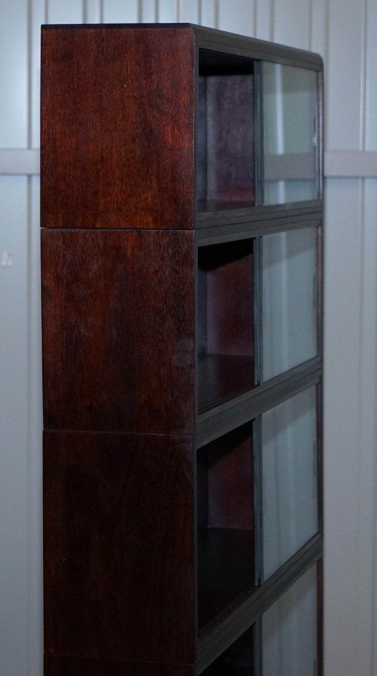 Pair of Simplex Dark Mahogany Sliding Glass Door Modular Legal Library ...