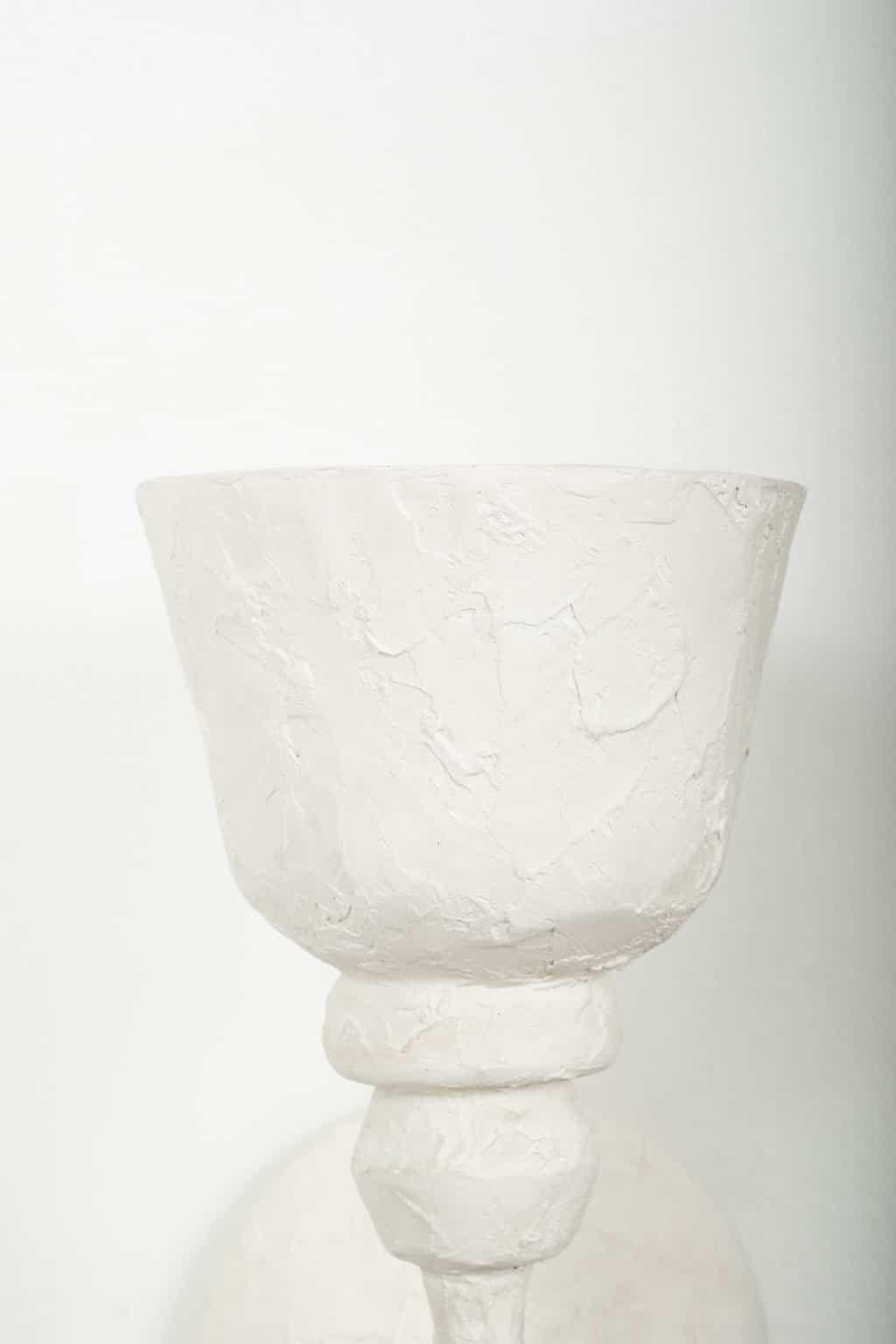 Pair of single-arm white plaster sconces, newly wired for use within the USA using UL listed parts. Sold together and priced $5,400 for the pair.