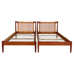 Pair of Single Beds by Børge Mogensen per Søborg Møbelfabrik Denmark, 1950s