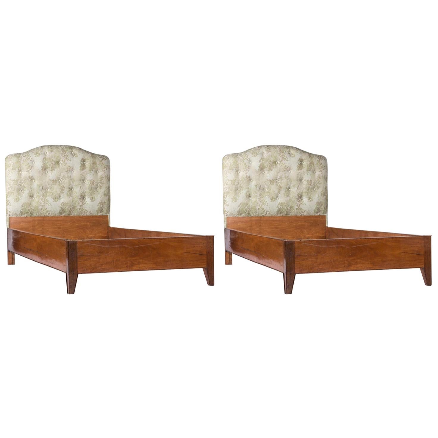 Set of Two Wood Single Beds by Gio Ponti, Italy, 1940s For Sale