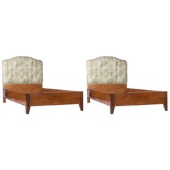 Vintage Set of Two Wood Single Beds by Gio Ponti, Italy, 1940s