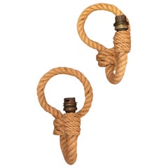 Pair of Single Loop Rope Sconces by Audoux Minet, France, 1960s
