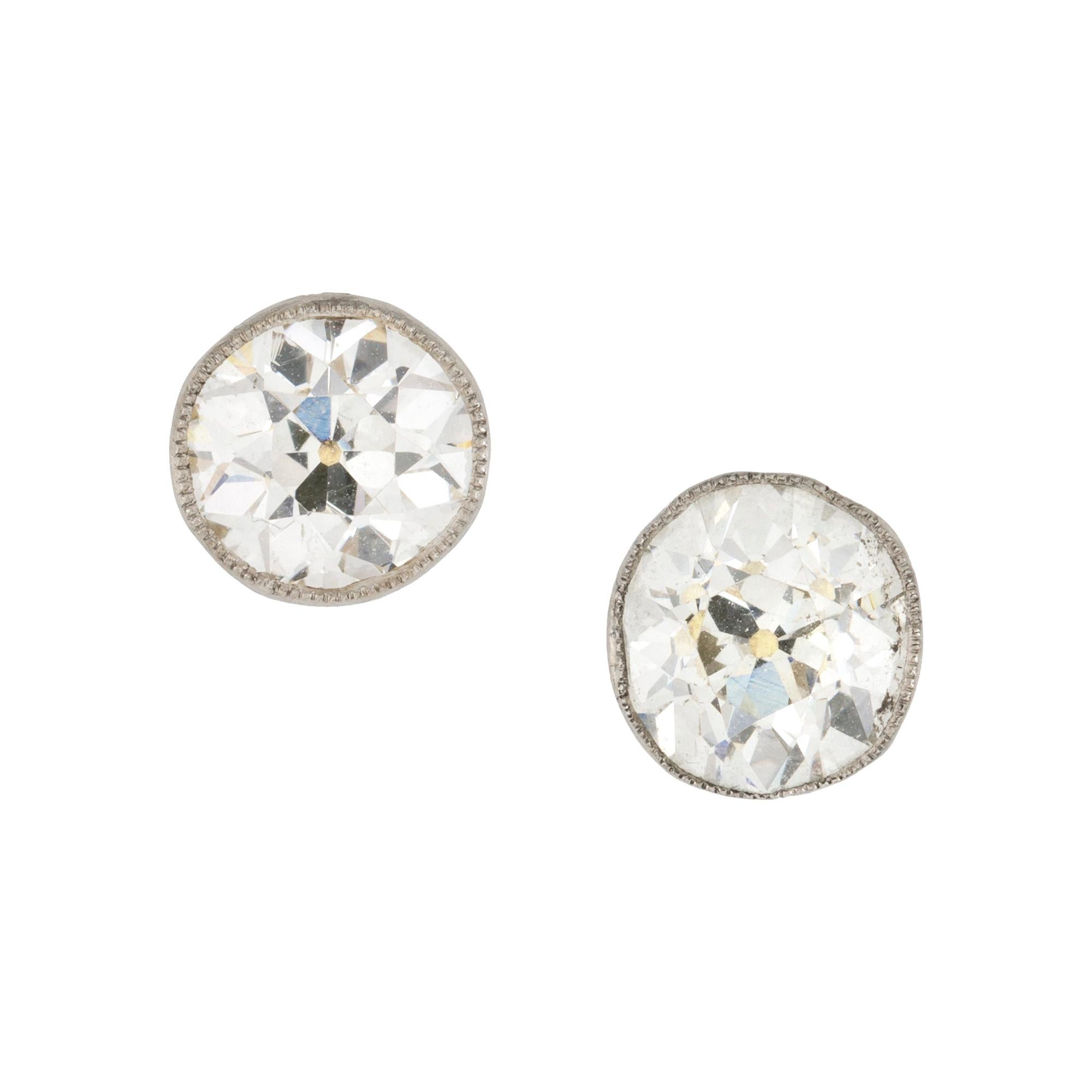 Pair of Single Stone Diamond Stud Earrings