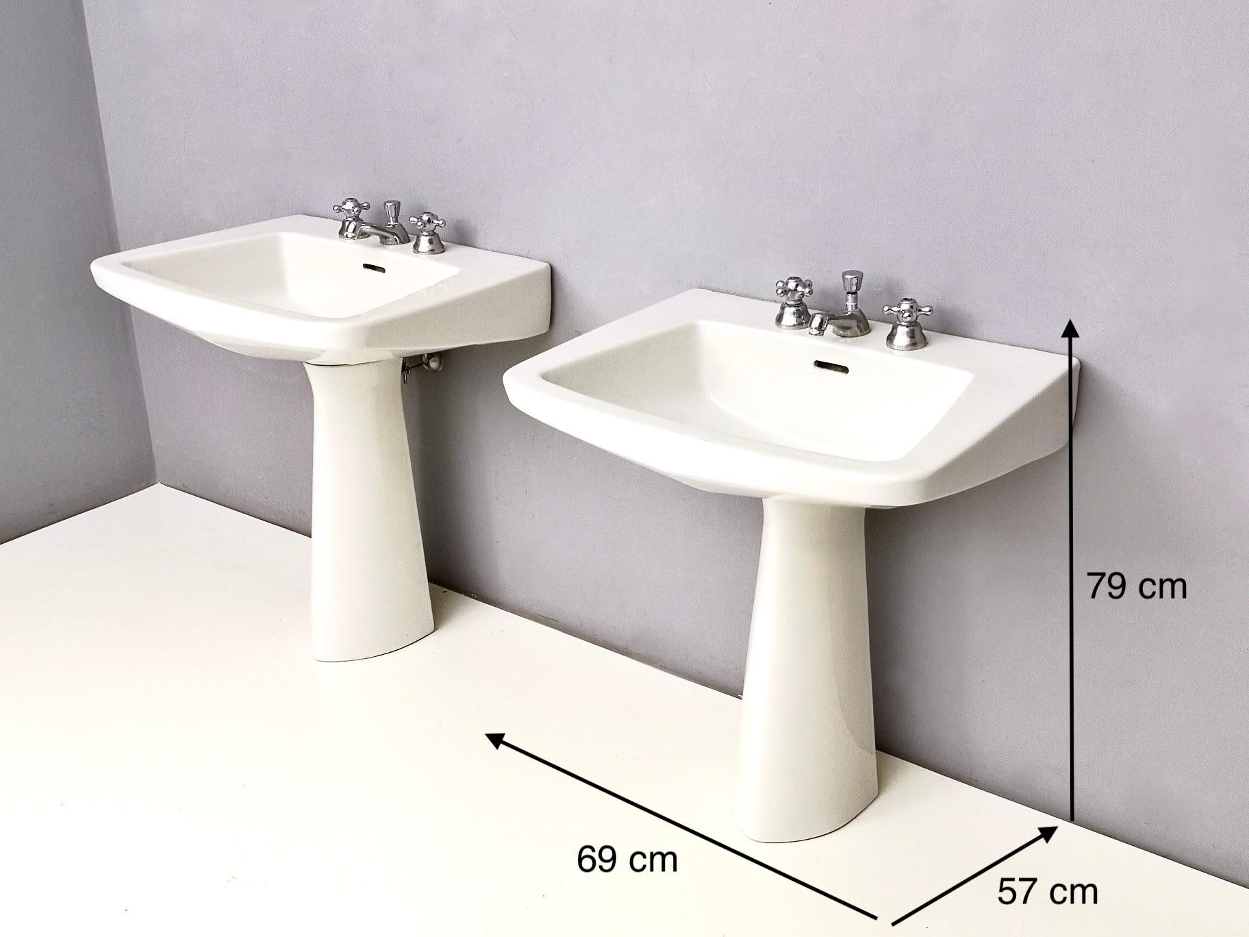 Pair of Sinks by Gio Ponti with G. Labalme, G. Pozzi and A. Rosselli, Italy 5