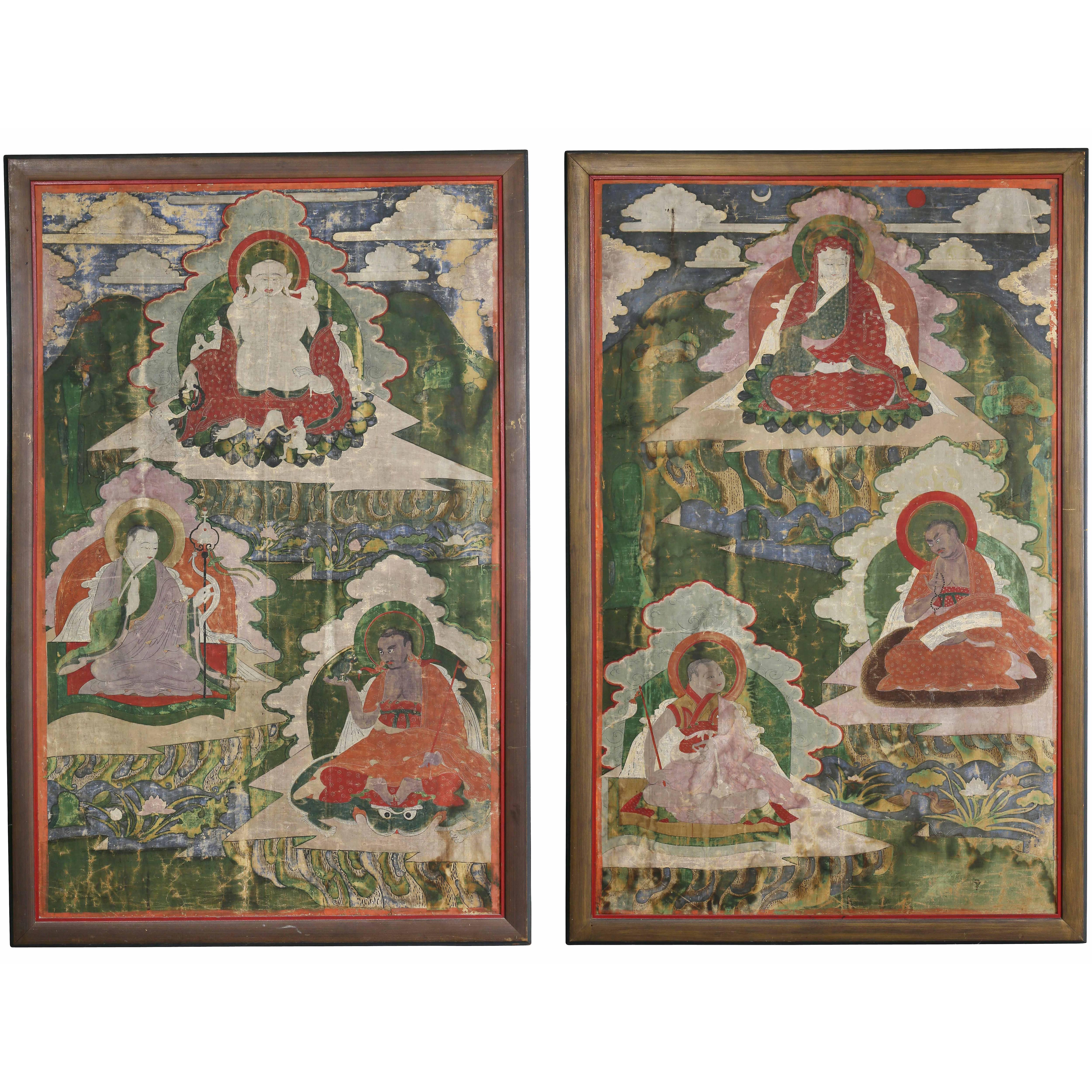 Pair of Sino-Tibetan Framed Paintings