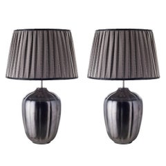 Pair of Sinuous Ceramic Table Lamps