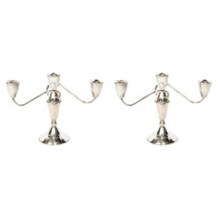 Vintage Pair of Sinuous Mid Century Sterling Candelabras by Duchin Creations