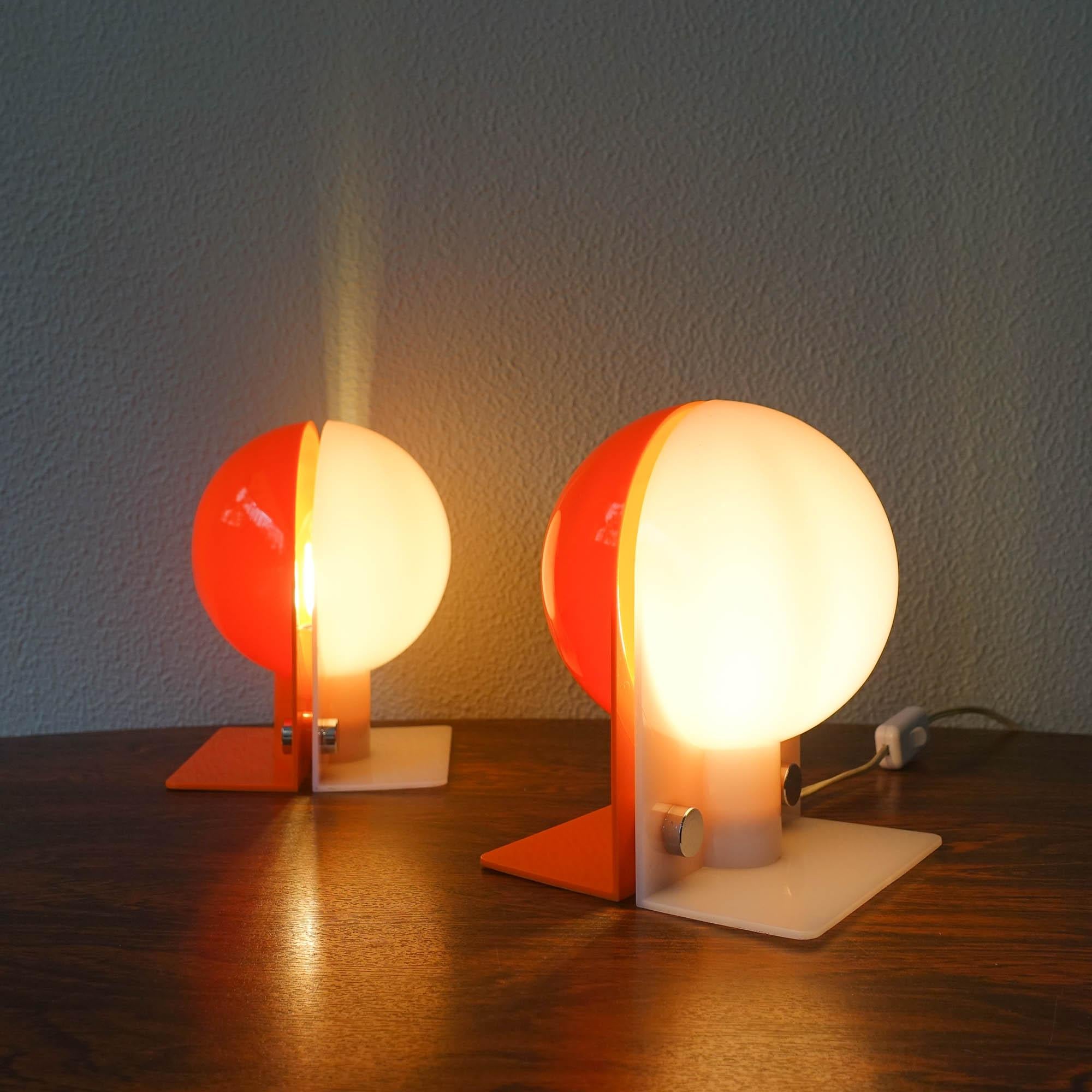 Late 20th Century Pair of Sirio Table Lamps by Sergio Brazzoli & Emmano Lampa for Harvey Guzzini