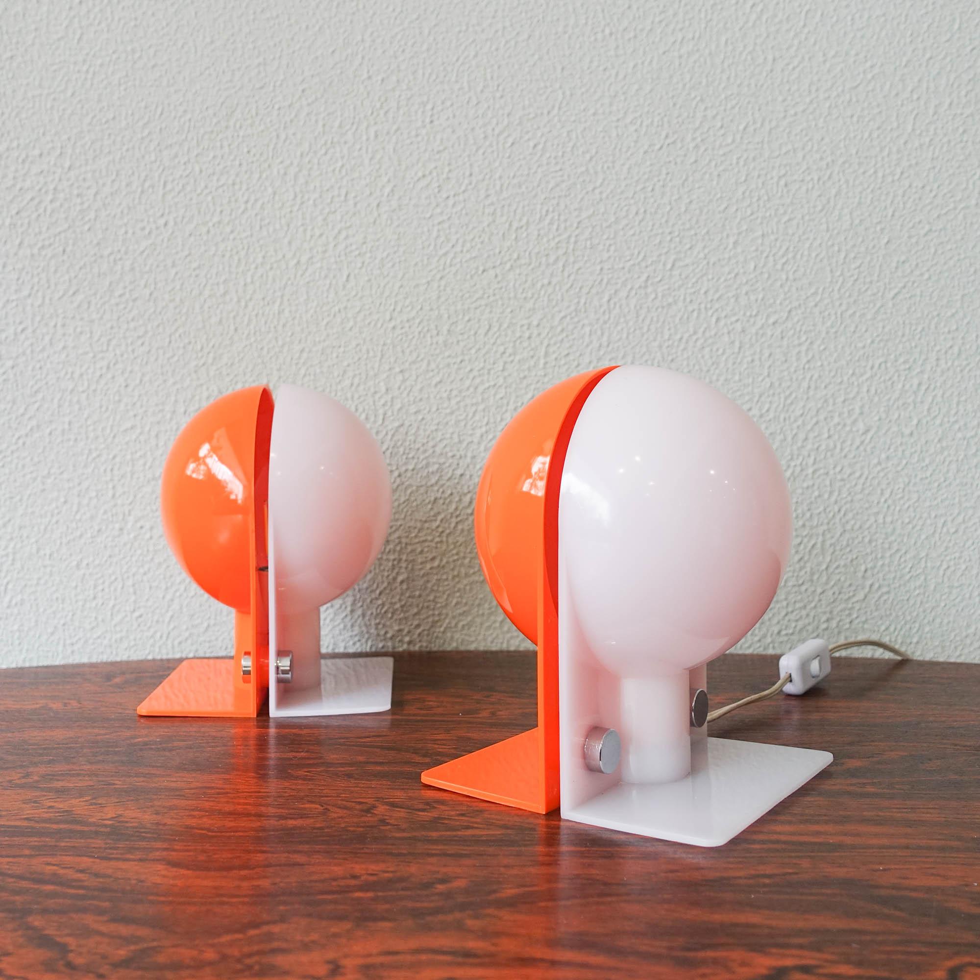 Plastic Pair of Sirio Table Lamps by Sergio Brazzoli & Emmano Lampa for Harvey Guzzini