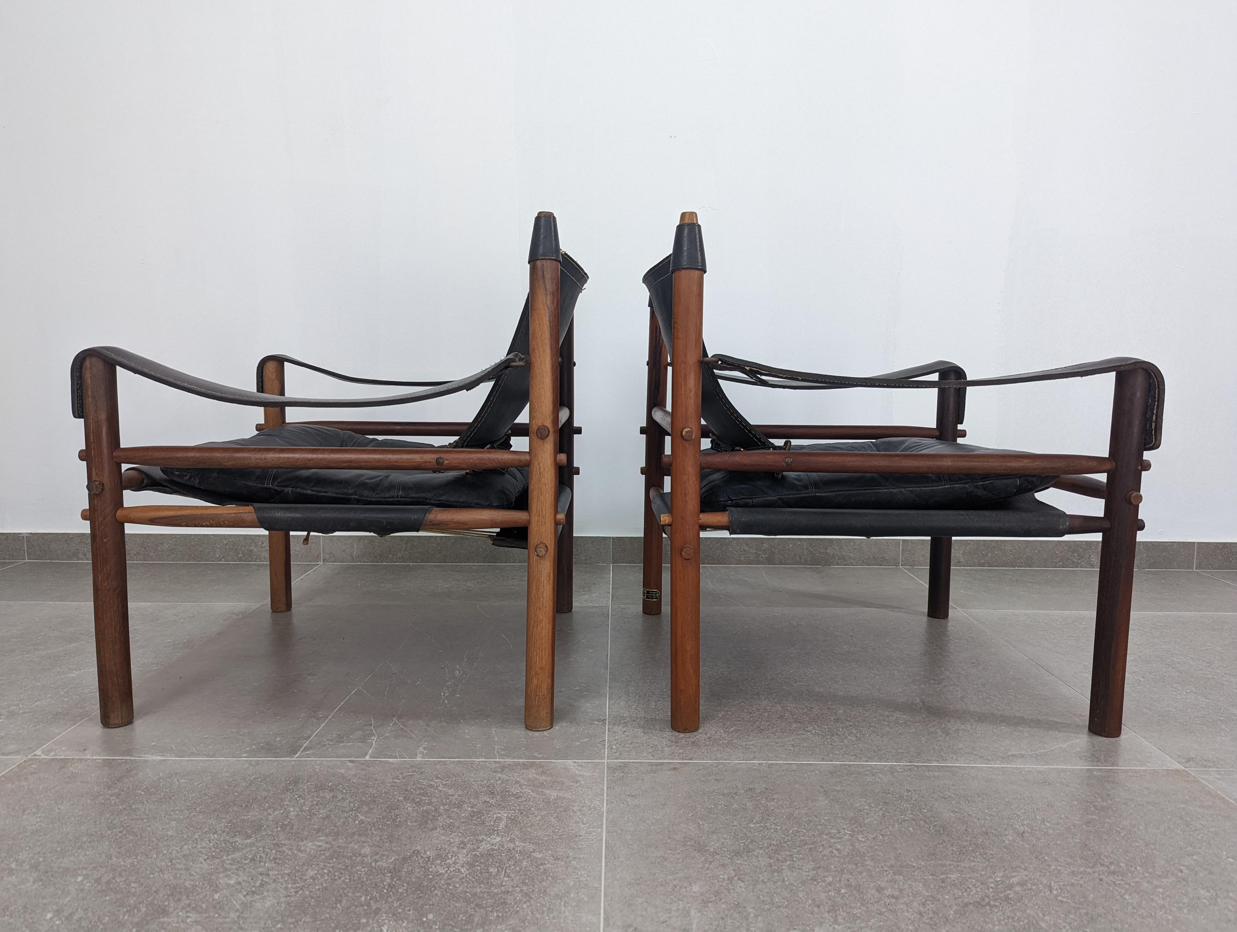 Mid-Century Modern Paire de fauteuils en sirocco d'Arne Norell pour Scanform Colombie, années 1960 en vente
