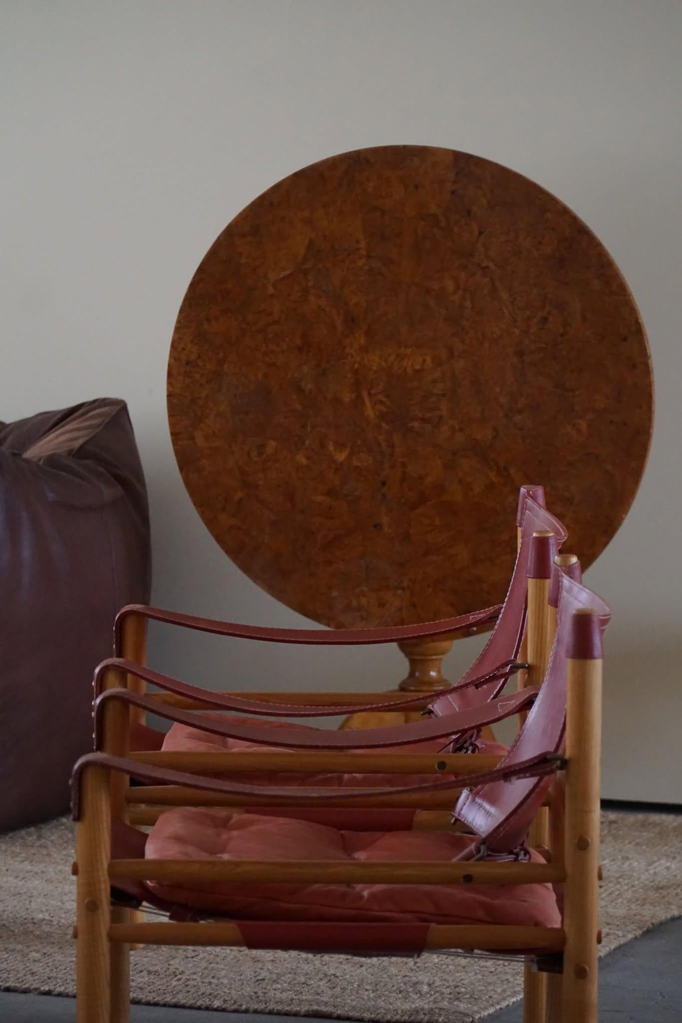 Pair of Sirocco Lounge Chairs in Ash & Leather, Arne Norell, Ab Aneby, 1960s 10