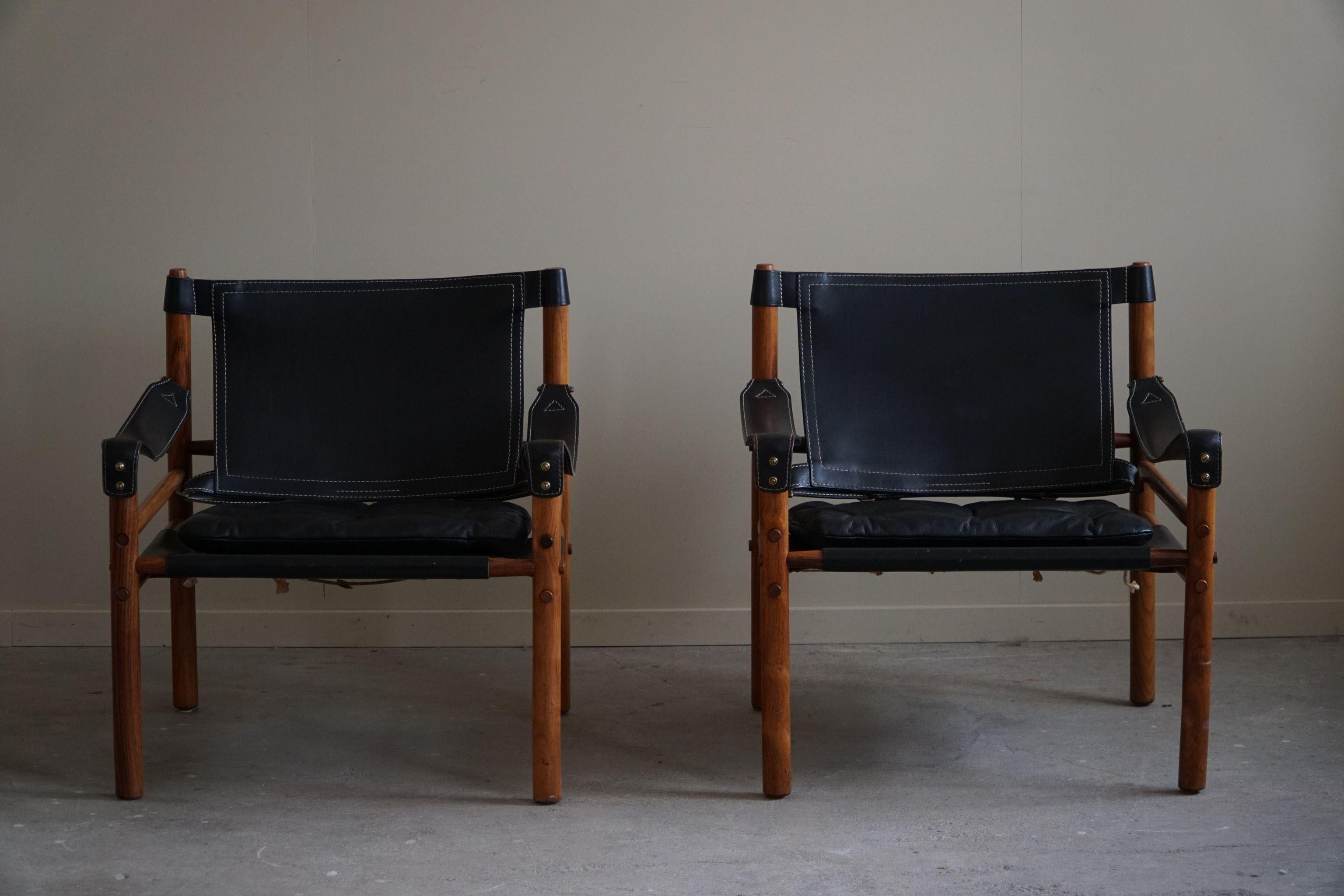 Pair of Sirocco Lounge Chairs in Rosewood, Arne Norell, Ab Aneby, 1960s For Sale 10