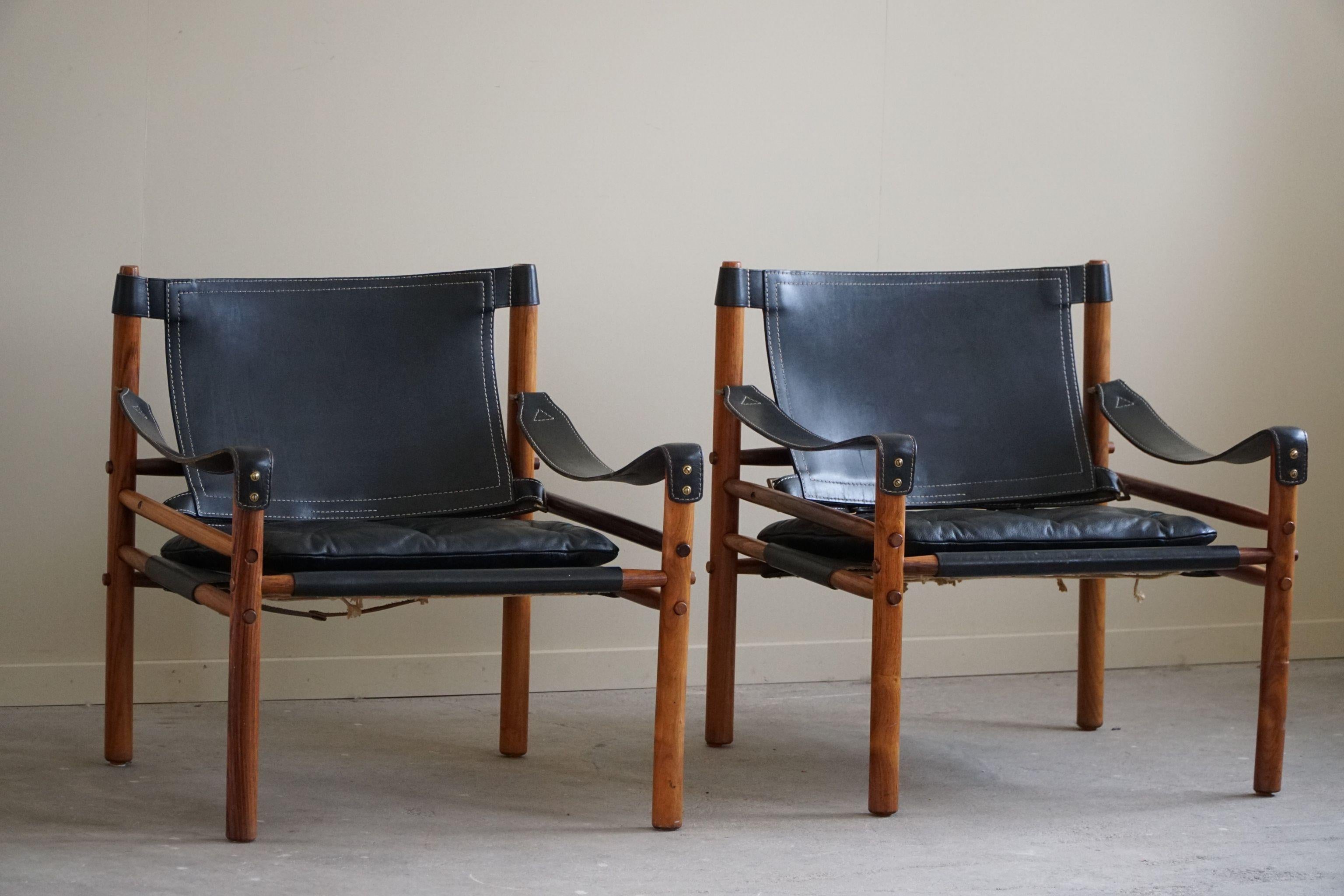 Pair of Sirocco Lounge Chairs in Rosewood, Arne Norell, Ab Aneby, 1960s For Sale 12