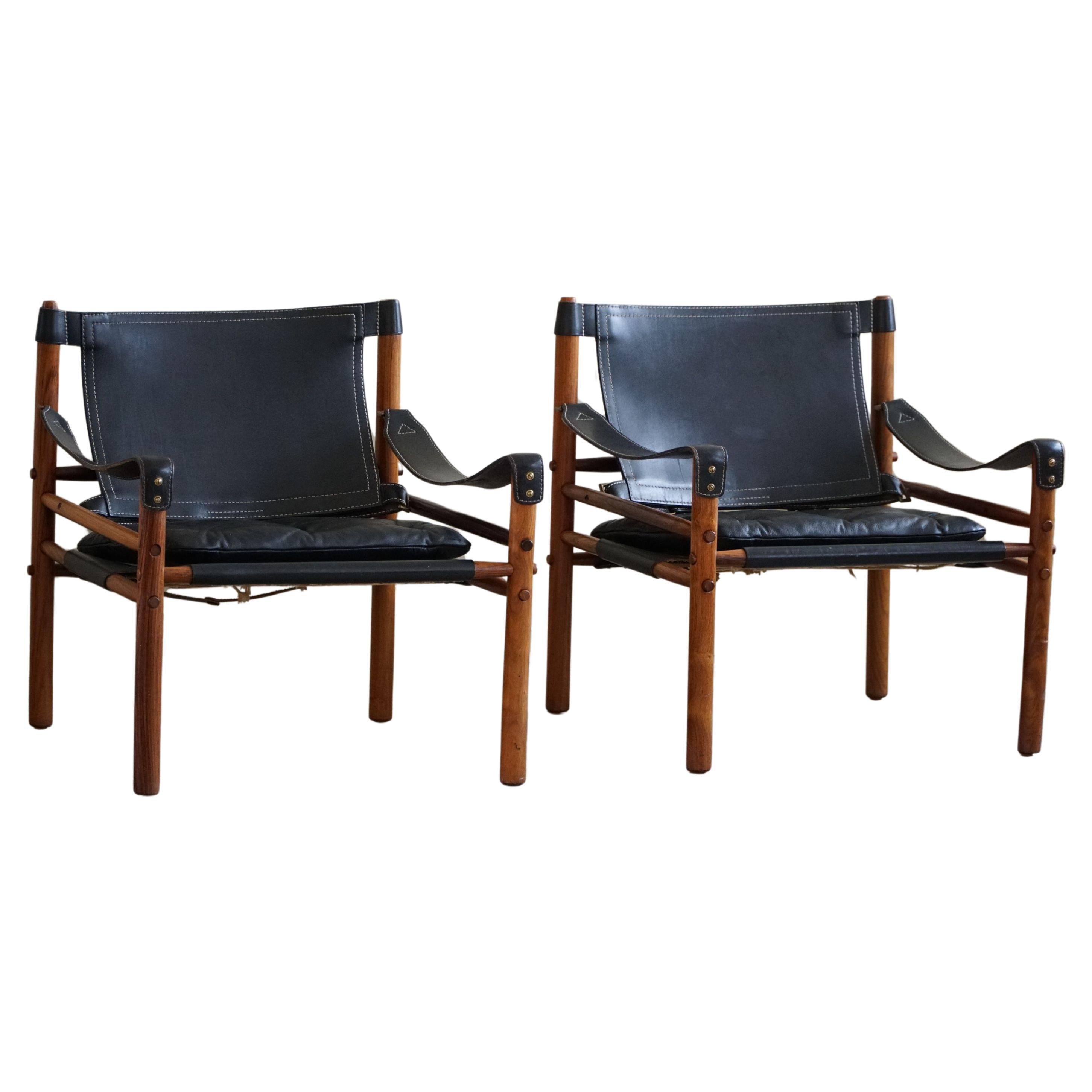 Pair of Sirocco Lounge Chairs in Rosewood, Arne Norell, Ab Aneby, 1960s For Sale