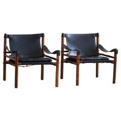 Vintage Pair of Sirocco Lounge Chairs in Rosewood, Arne Norell, Ab Aneby, 1960s