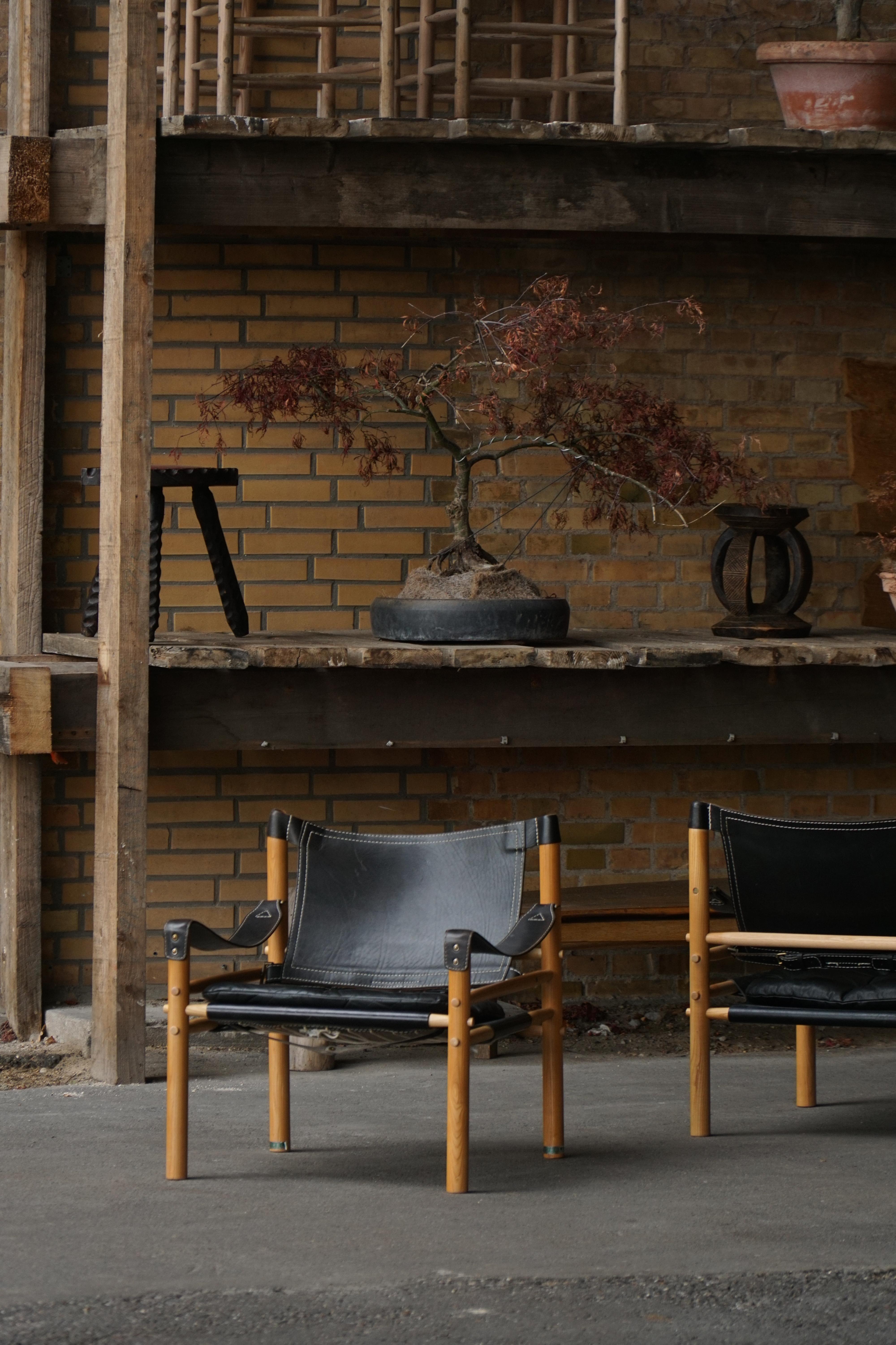 Mid-Century Modern Paire de chaises Sirocco Safari par Arne Norell pour Arne Norell AB, Suède, années 1960 en vente