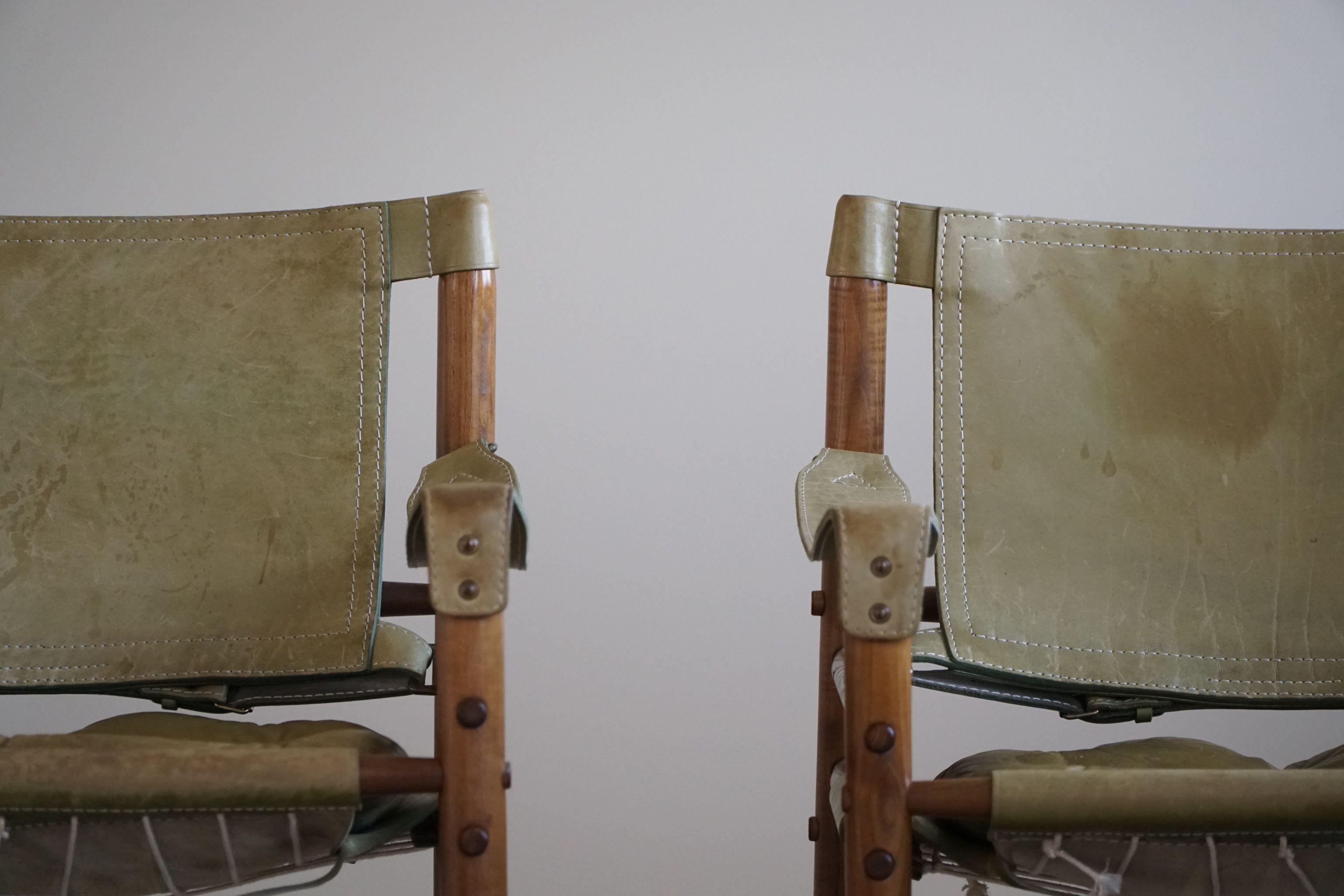 Pair of Sirocco Safari Chairs, Made by Arne Norell AB in Aneby, Sweden, 1960s 3