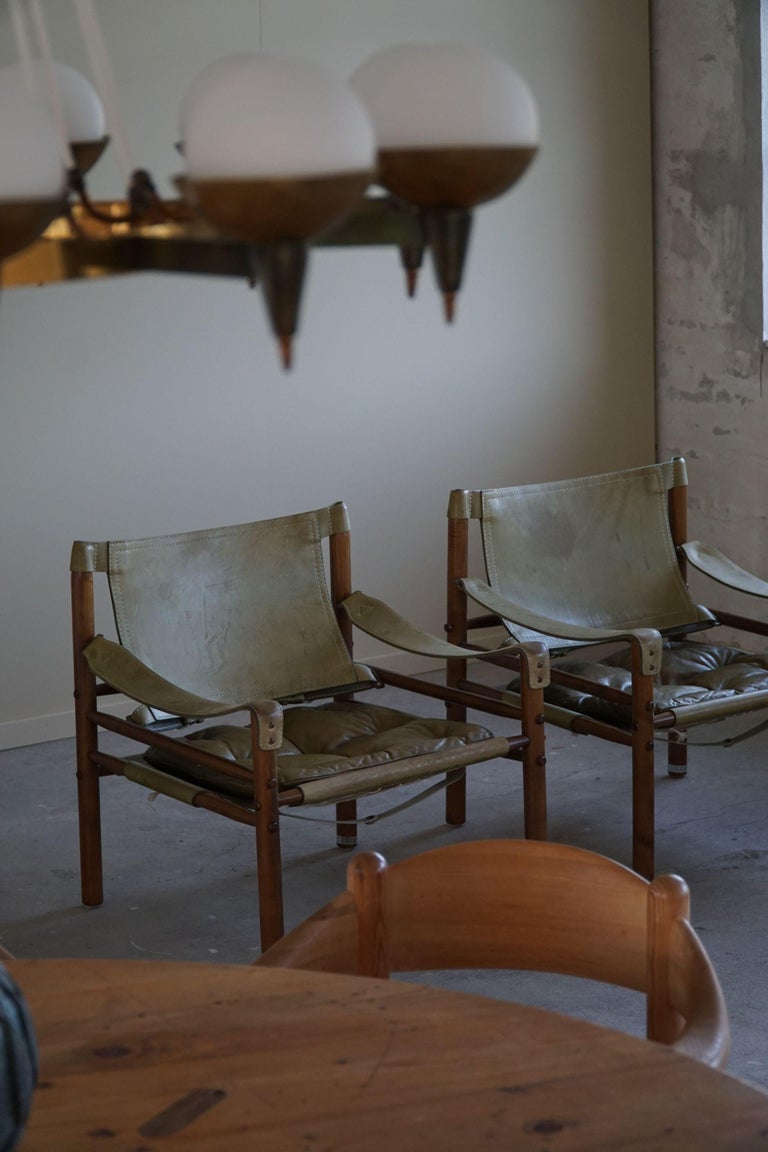 Pair of Sirocco Safari Chairs, Made by Arne Norell AB in Aneby, Sweden, 1960s 4