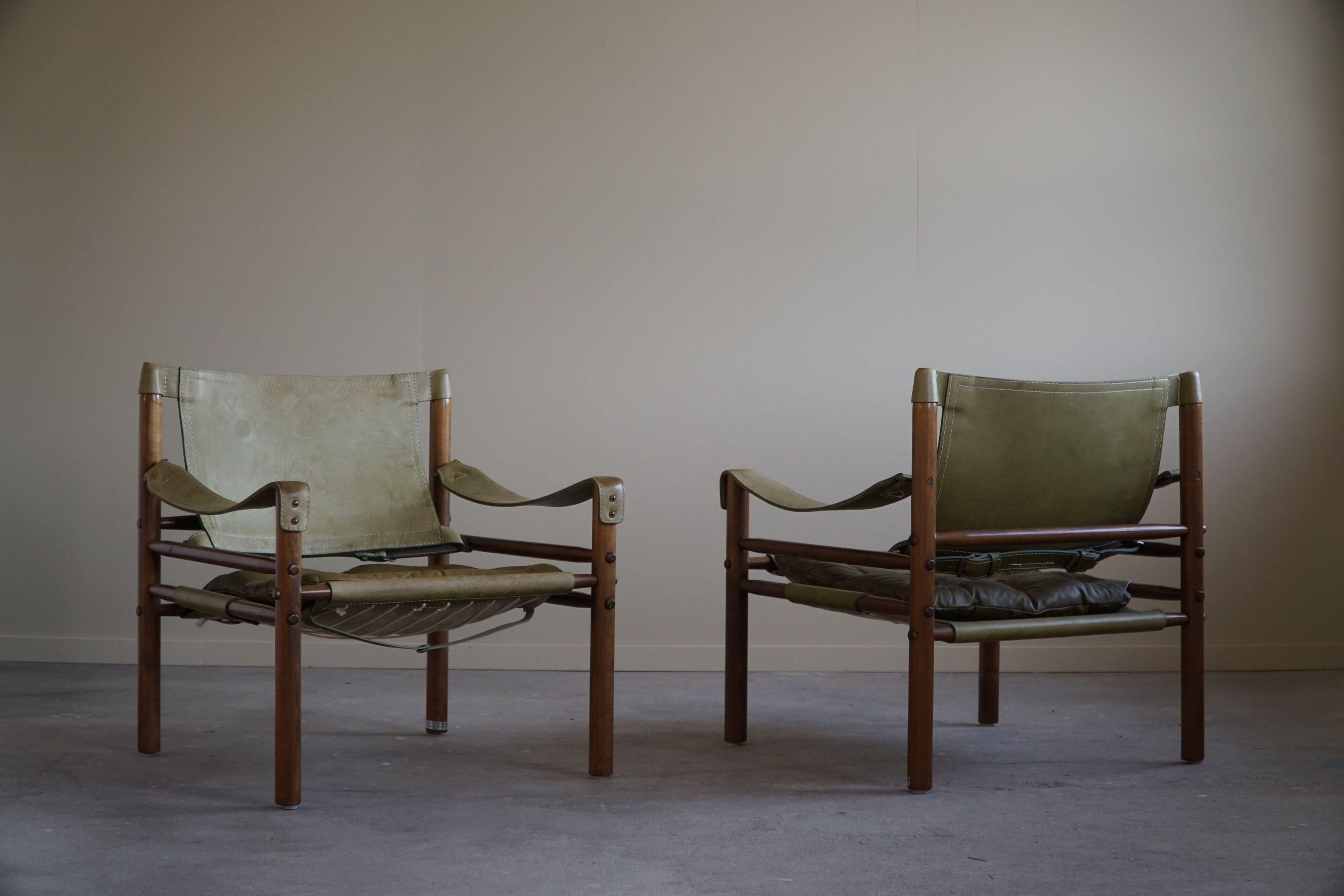 Pair of Sirocco Safari Chairs, Made by Arne Norell AB in Aneby, Sweden, 1960s 7