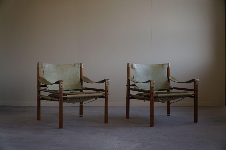 Pair of Sirocco Safari Chairs, Made by Arne Norell AB in Aneby, Sweden, 1960s 12