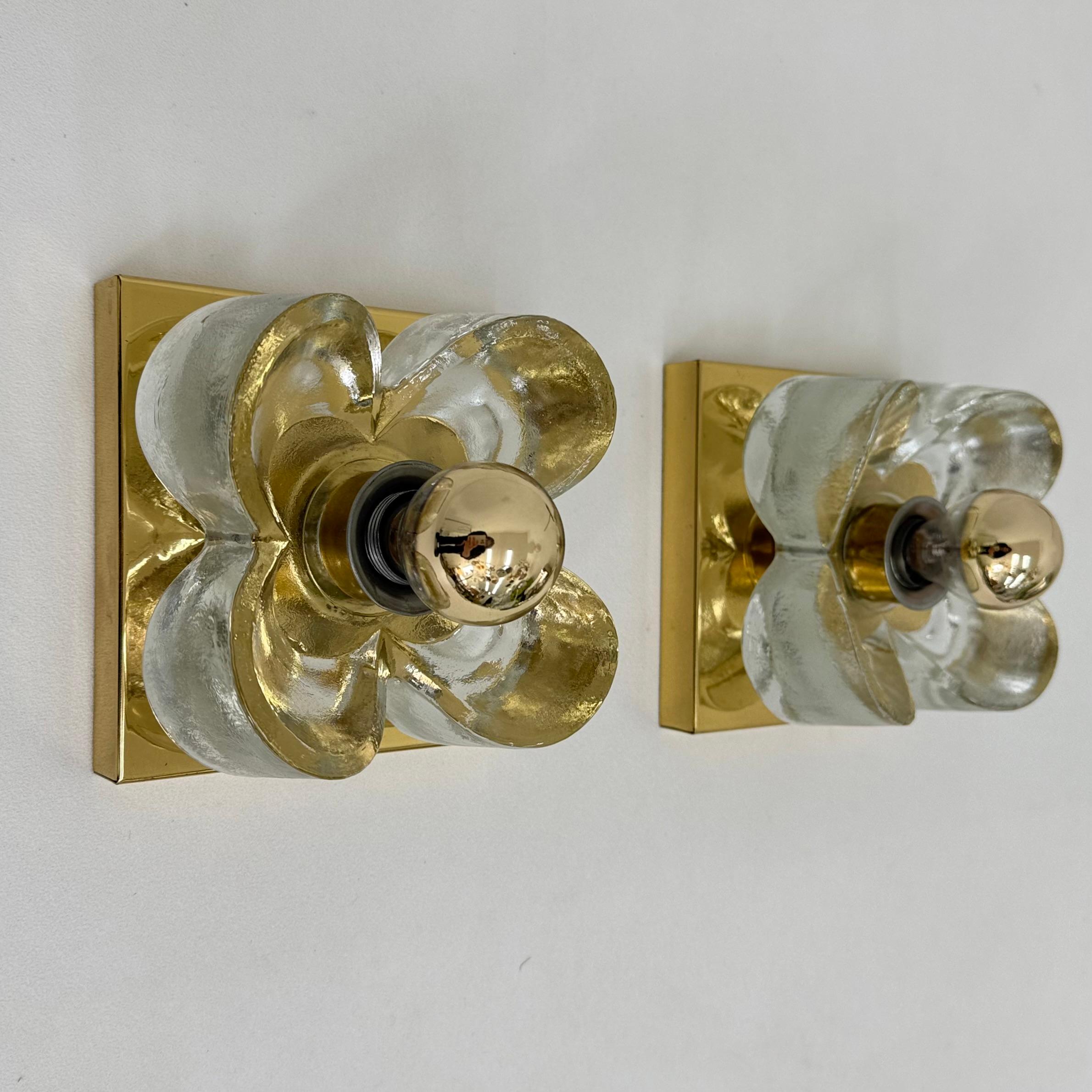 German Pair of Sische Leuchten wall lamps sconce , 1970s For Sale